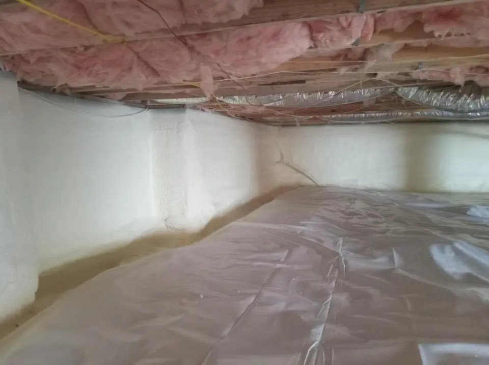 Crawl space encapsulation with closed-cell spray foam for Storm Damage Roof Repair in Ojai